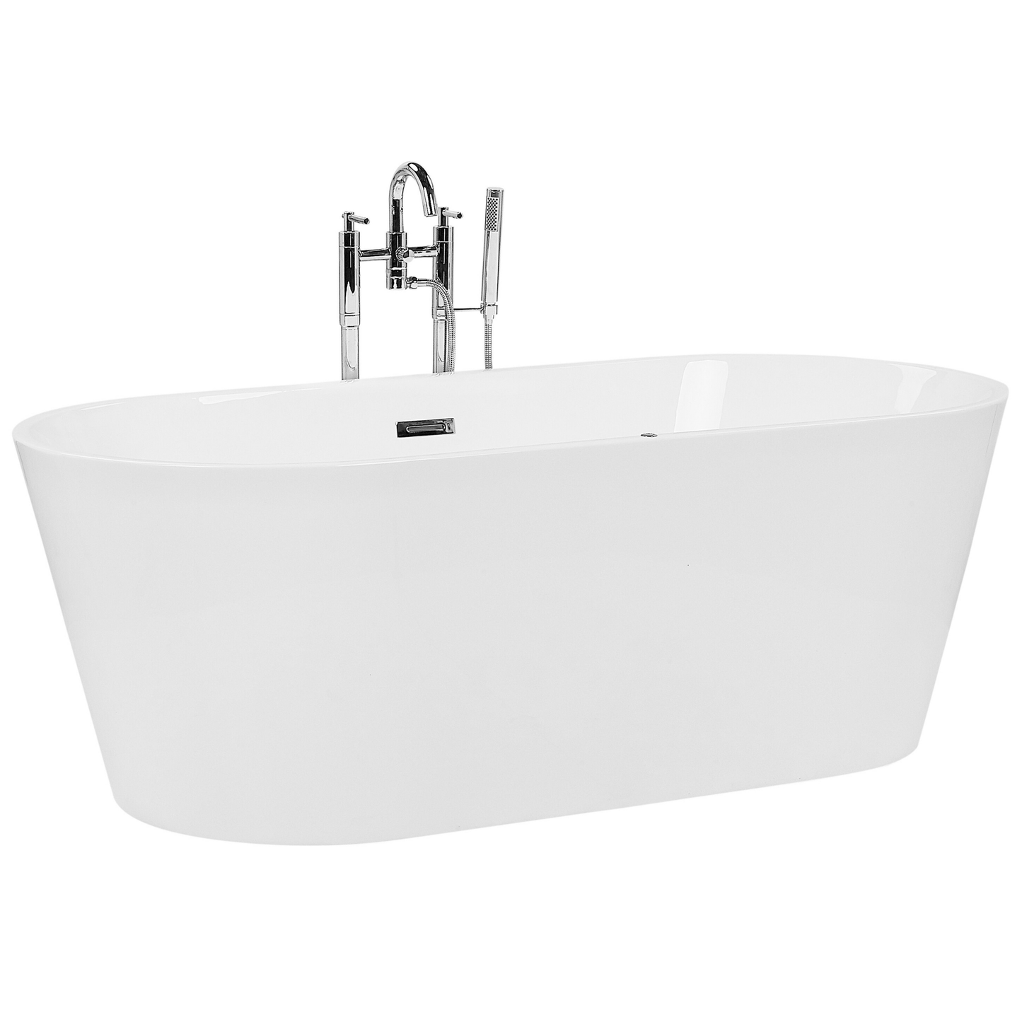 Whirlpool Badewanne weiss freistehend mit LED oval 170 x 80 cm HAVANA