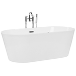 Whirlpool Badewanne weiss freistehend mit LED oval 170 x 80 cm HAVANA