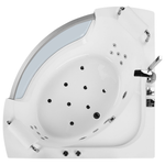 Whirlpool-Badewanne weiss Eckmodell mit LED 201 x 150 cm MANGLE