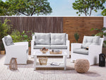 Lounge Set mit Tisch 4-Sitzer MARINO Polyrattan Weiss
