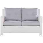 Lounge Set mit Tisch 4-Sitzer MARINO Polyrattan Weiss