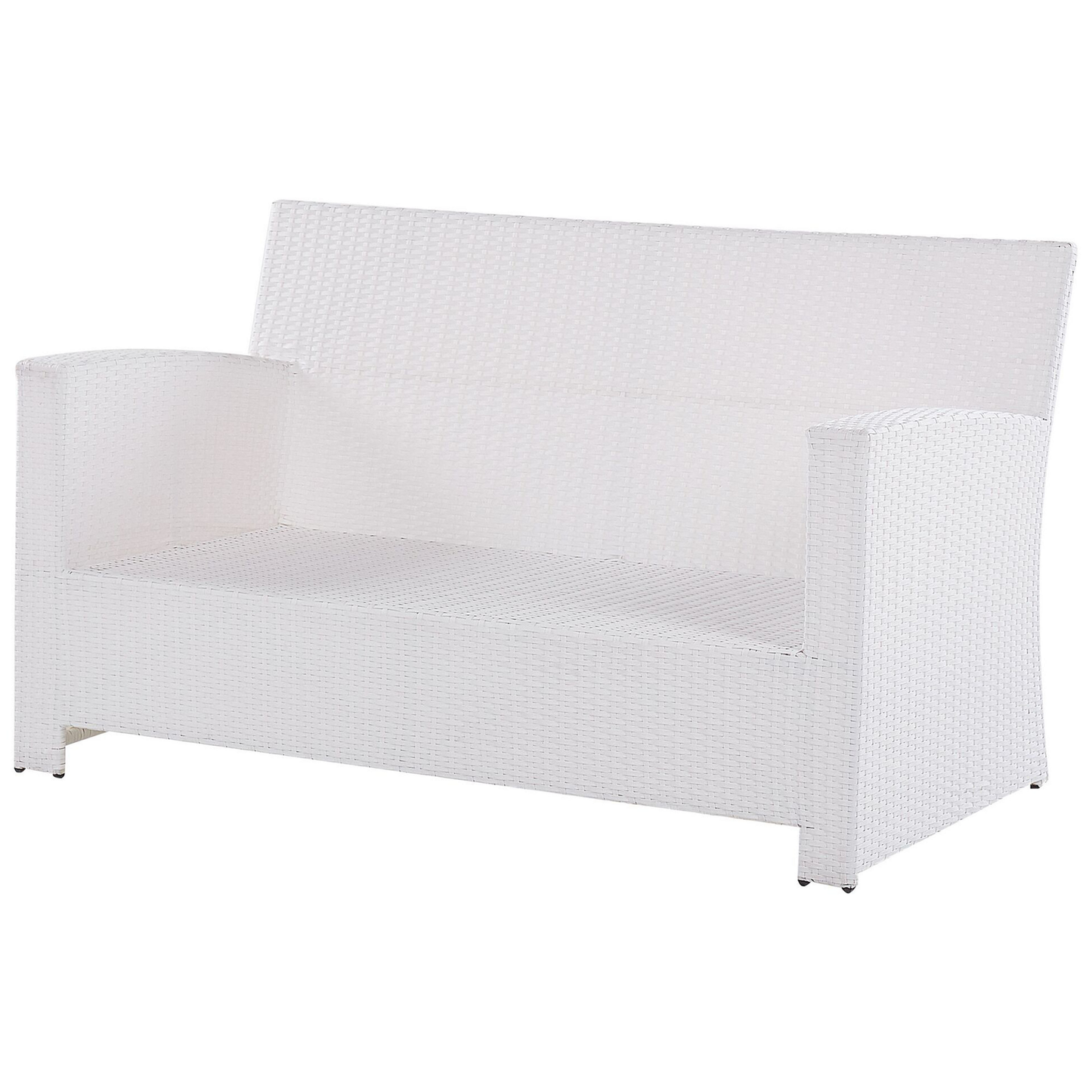 Lounge Set mit Tisch 4-Sitzer MARINO Polyrattan Weiss