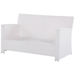 Lounge Set mit Tisch 4-Sitzer MARINO Polyrattan Weiss