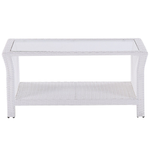 Lounge Set mit Tisch 4-Sitzer MARINO Polyrattan Weiss