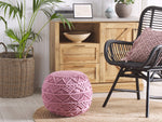 Pouf Makramee Baumwolle rosa ⌀ 40 cm KAYSERI