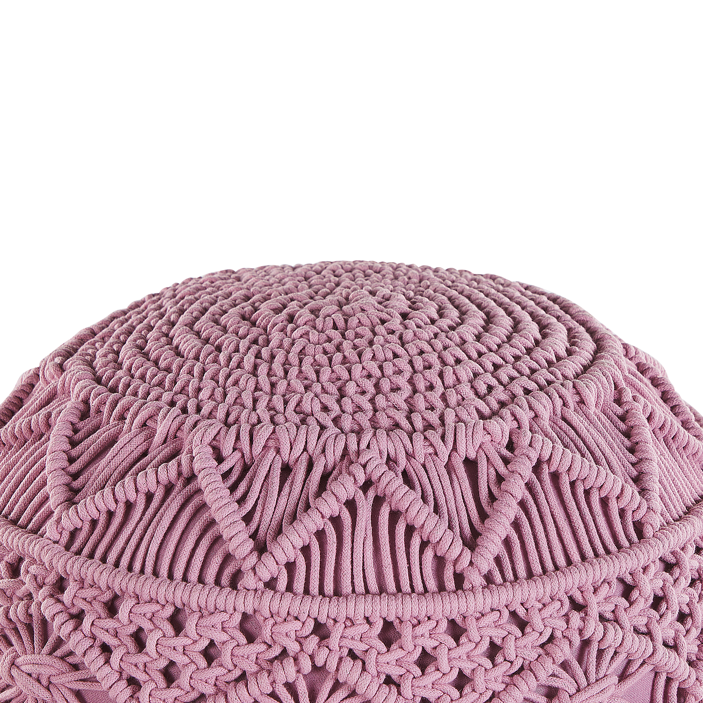 Pouf Makramee Baumwolle rosa ⌀ 40 cm KAYSERI