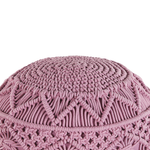 Pouf Makramee Baumwolle rosa ⌀ 40 cm KAYSERI