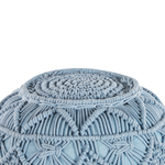 Pouf Makramee Baumwolle blau ⌀ 40 cm KAYSERI