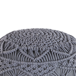Pouf Makramee Baumwolle grau ⌀ 40 cm KAYSERI