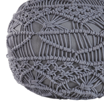 Pouf Makramee Baumwolle grau ⌀ 40 cm KAYSERI