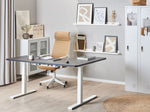 Schreibtisch linksseitig schwarz / weiss 160 x 110 cm elektrisch höhenverstellbar DESTIN II