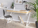 Schreibtisch weiss / heller Holzfarbton 120 x 60 cm 2 Schubladen FONTANA