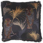 Dekokissen 2er Set RAMTEK Samtstoff 45 x 45 cm Schwarz Tiermuster