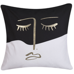 Dekokissen 2er Set ABELIA Baumwolle 45 x 45 cm Schwarz / Weiss Abstraktes Muster