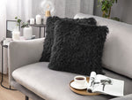 Dekokissen Felloptik schwarz 45 x 45 cm 2er Set CIDE
