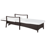 Gartenliege Rattan braun Auflage weiss VASTO
