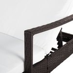 Gartenliege Rattan braun Auflage weiss VASTO