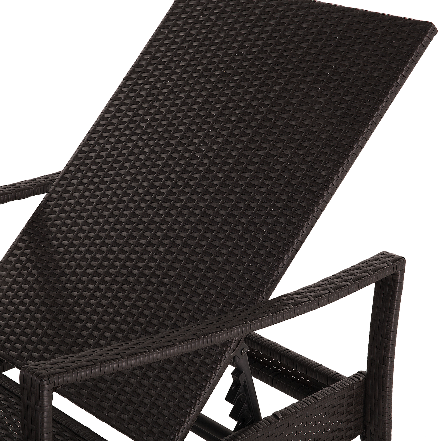 Gartenliege Rattan braun Auflage weiss VASTO