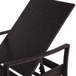 Gartenliege Rattan braun Auflage weiss VASTO