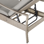 Gartenliege Rattan grau Auflage grau VASTO