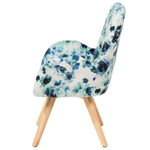 Sessel Polsterbezug blau geblümt BJARN