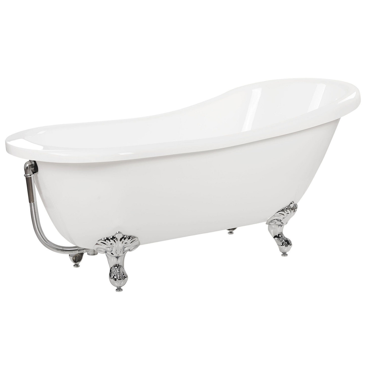Badewanne weiss freistehend oval 153 x 77 cm CAYMAN