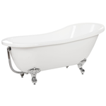 Badewanne weiss freistehend oval 153 x 77 cm CAYMAN