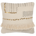 Dekokissen 2er Set VAYALI Baumwolle 45 x 45 cm Beige Streifenmuster