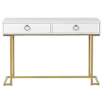 Konsolentisch weiss / gold 2 Schubladen WESTPORT