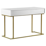Konsolentisch weiss / gold 2 Schubladen WESTPORT