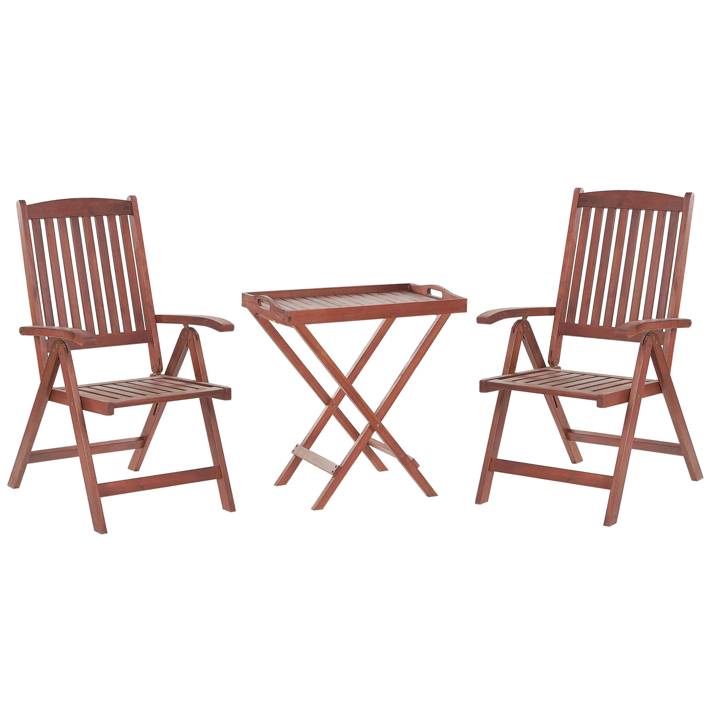 Bistro Set mit Kissen Holz Blau TOSCANA