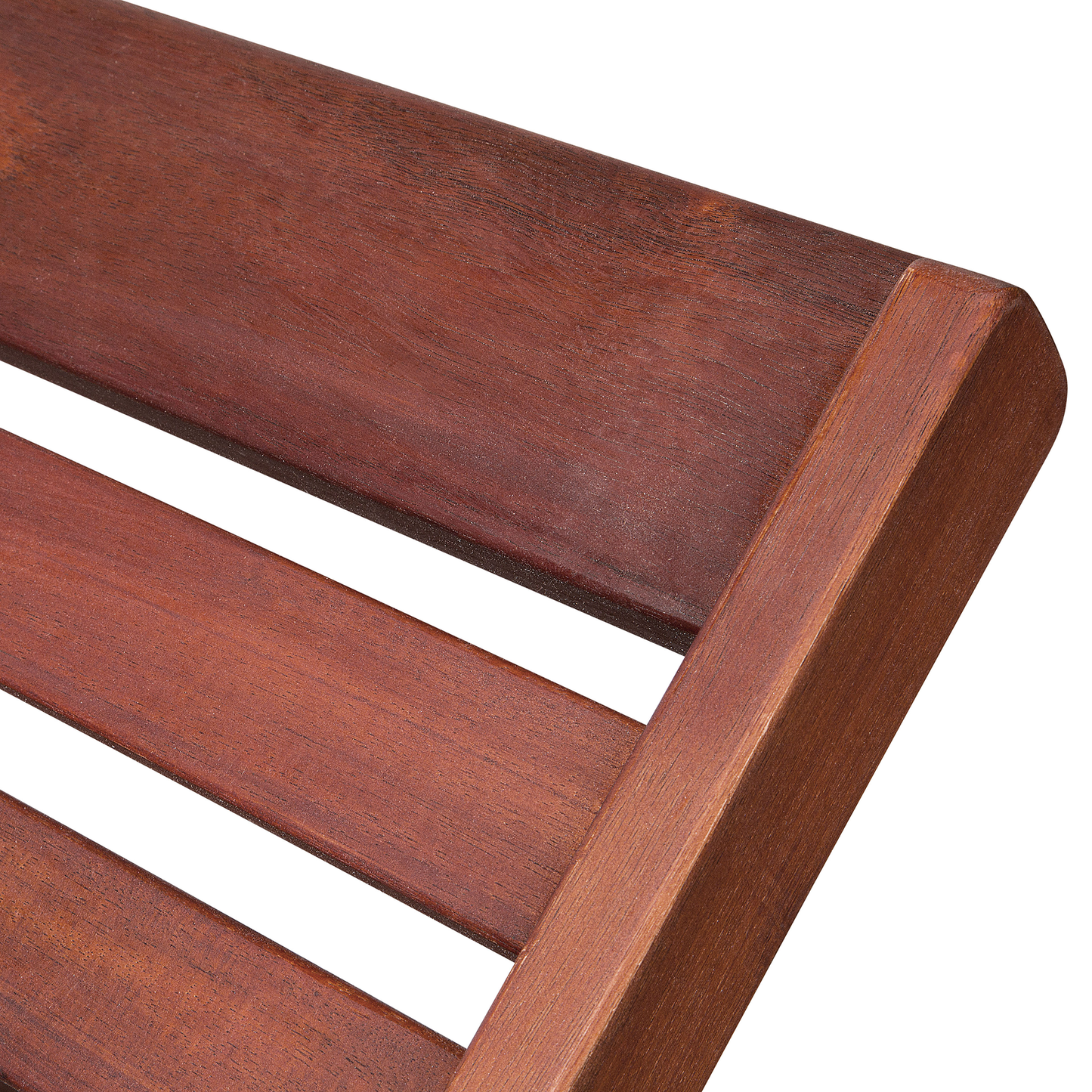 Gartenliege Akazienholz dunkelbraun Auflage blau rollbar TOSCANA