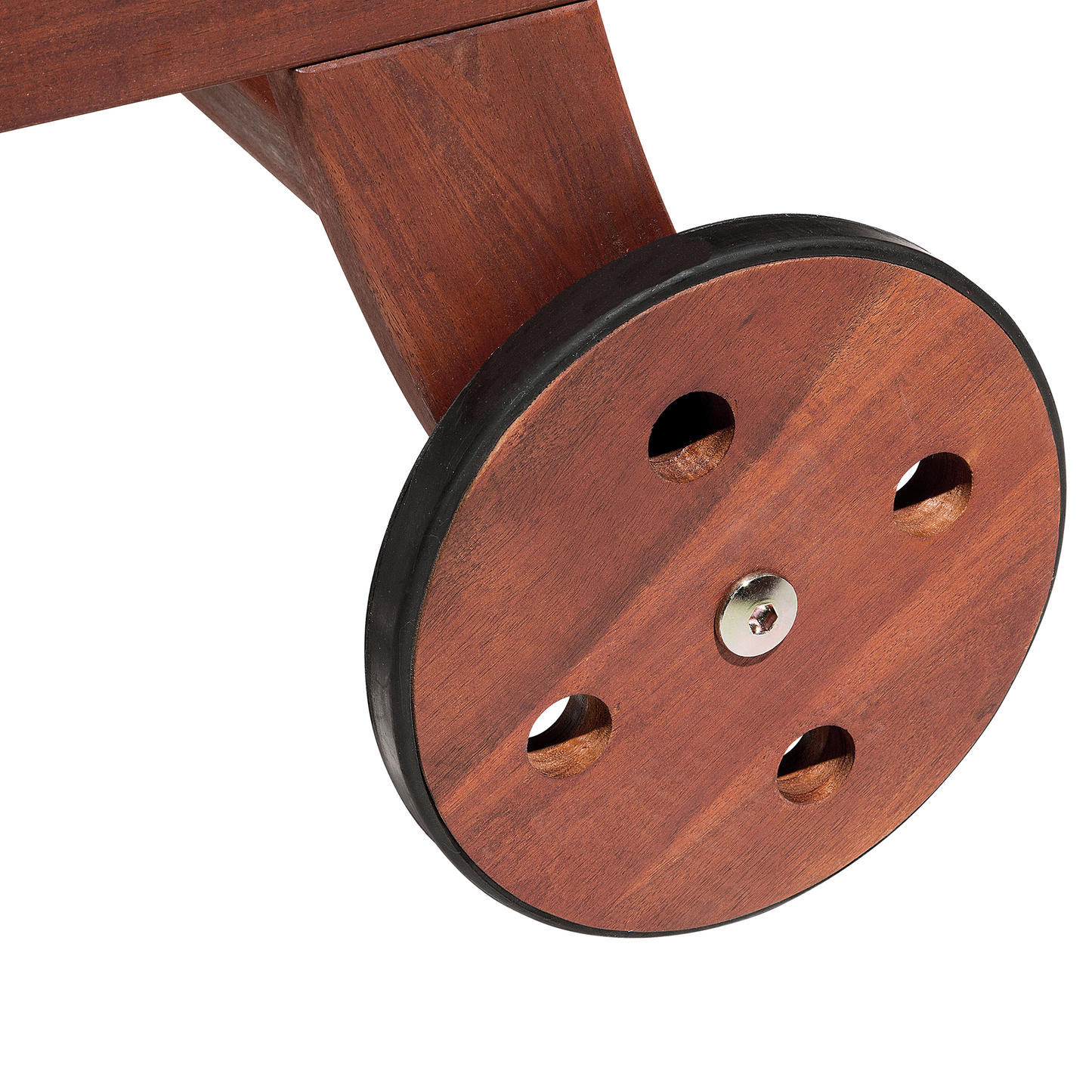 Gartenliege Akazienholz dunkelbraun Auflage blau rollbar TOSCANA