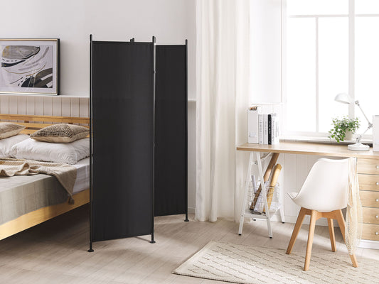 Raumteiler 3-teilig NARNI Schwarz 161 cm 170 cm