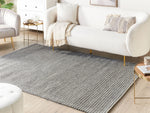 Teppich Wolle dunkelgrau 140 x 200 cm Kurzflor KILIS