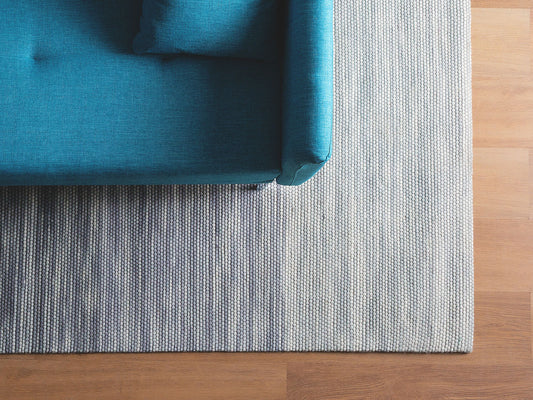 Teppich Wolle grau 140 x 200 cm Kurzflor KAPAKLI