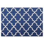 Teppich Wolle blau 140 x 200 cm marokkanisches Muster Kurzflor SILVAN