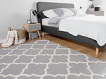 Teppich Wolle grau 160 x 230 cm marokkanisches Muster Kurzflor SILVAN