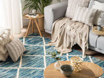 Teppich Wolle blau 140 x 200 cm Kurzflor BELENLI
