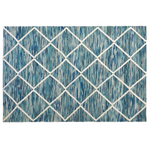 Teppich Wolle blau 140 x 200 cm Kurzflor BELENLI