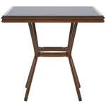 Gartentisch Aluminium schwarz / dunkler Holzfarbton 80 x 80 cm CASPRI