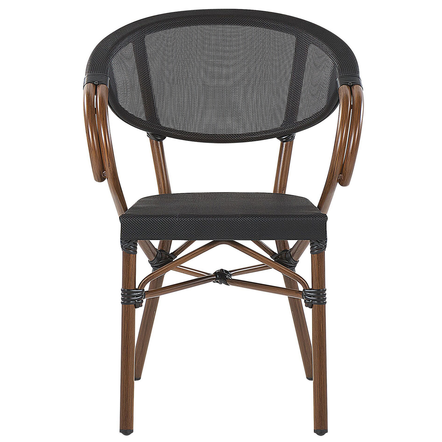 Gartenmöbel Set Aluminium schwarz 4-Sitzer Stühle schwarz CASPRI