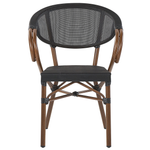 Gartenmöbel Set Aluminium schwarz 4-Sitzer Stühle schwarz CASPRI