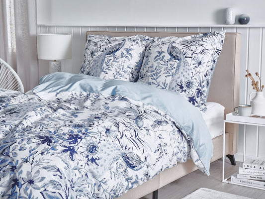 Bettwäsche-Set BALLARD Baumwollsatin 135 x 200 cm Blau