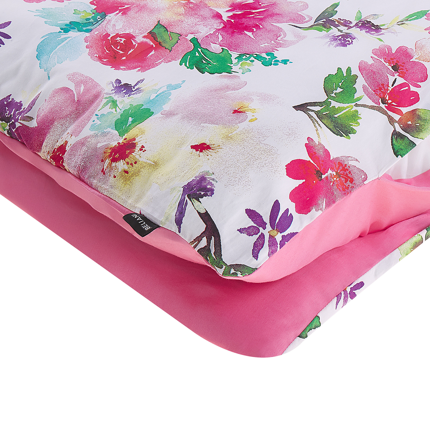 Bettwäsche-Set LARYNHILL Baumwollsatin 135 x 200 cm Rosa