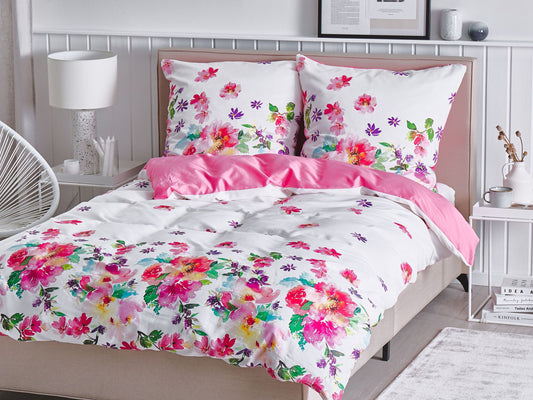 Bettwäsche-Set LARYNHILL Baumwollsatin 155 x 220 cm Rosa