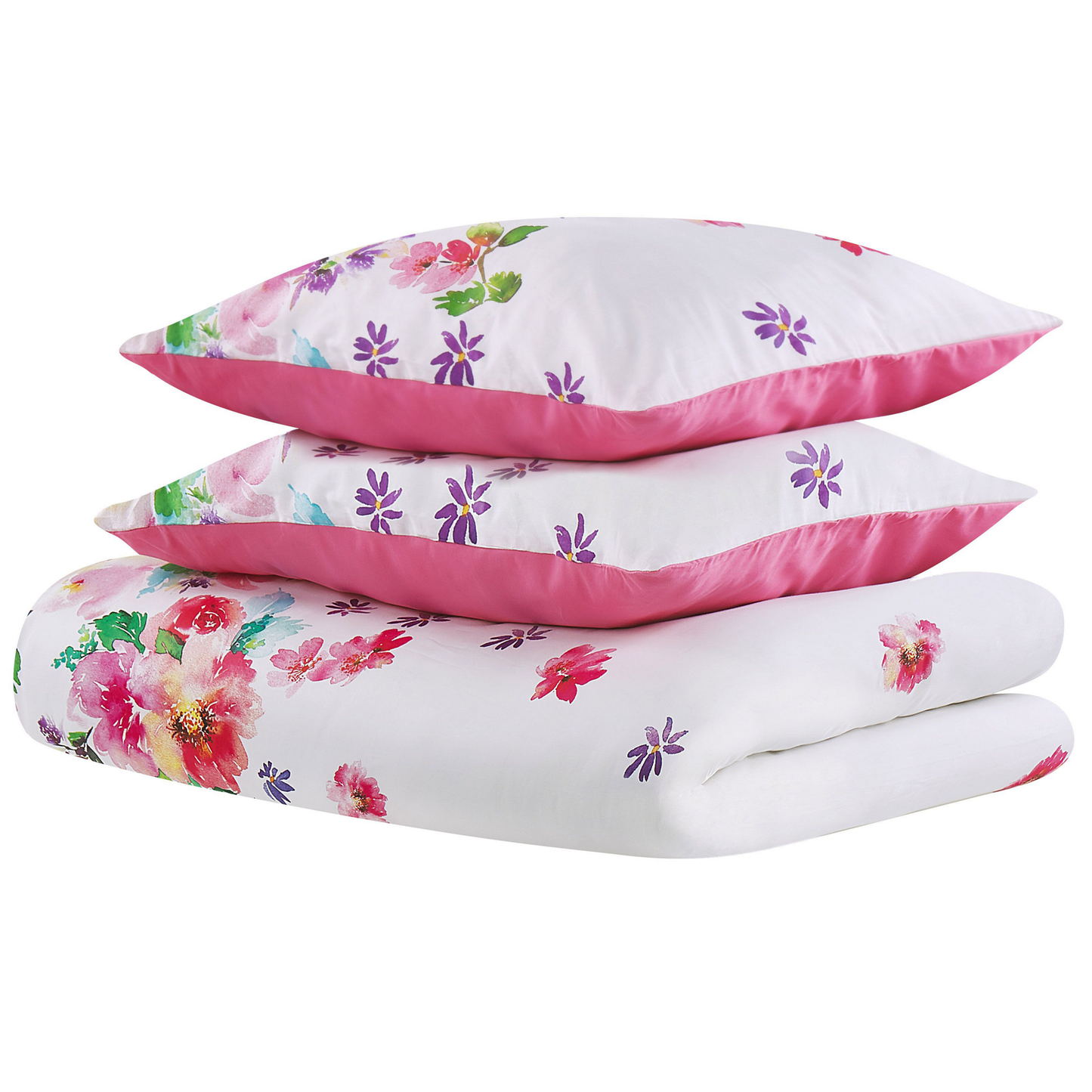 Bettwäsche-Set LARYNHILL Baumwollsatin 155 x 220 cm Rosa