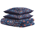 Bettwäsche-Set MADRONA Baumwollsatin 155 x 220 cm Dunkelblau