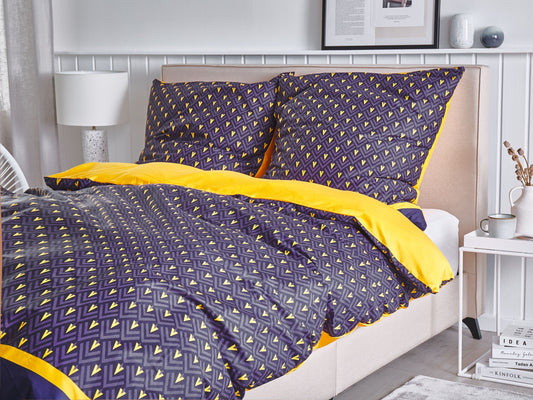 Bettwäsche-Set WALLINGFORD Baumwollsatin 135 x 200 cm Blau
