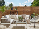 Garten Ecksofa mit Tisch 4-Sitzer BORELLO linksseitig Metall Beige